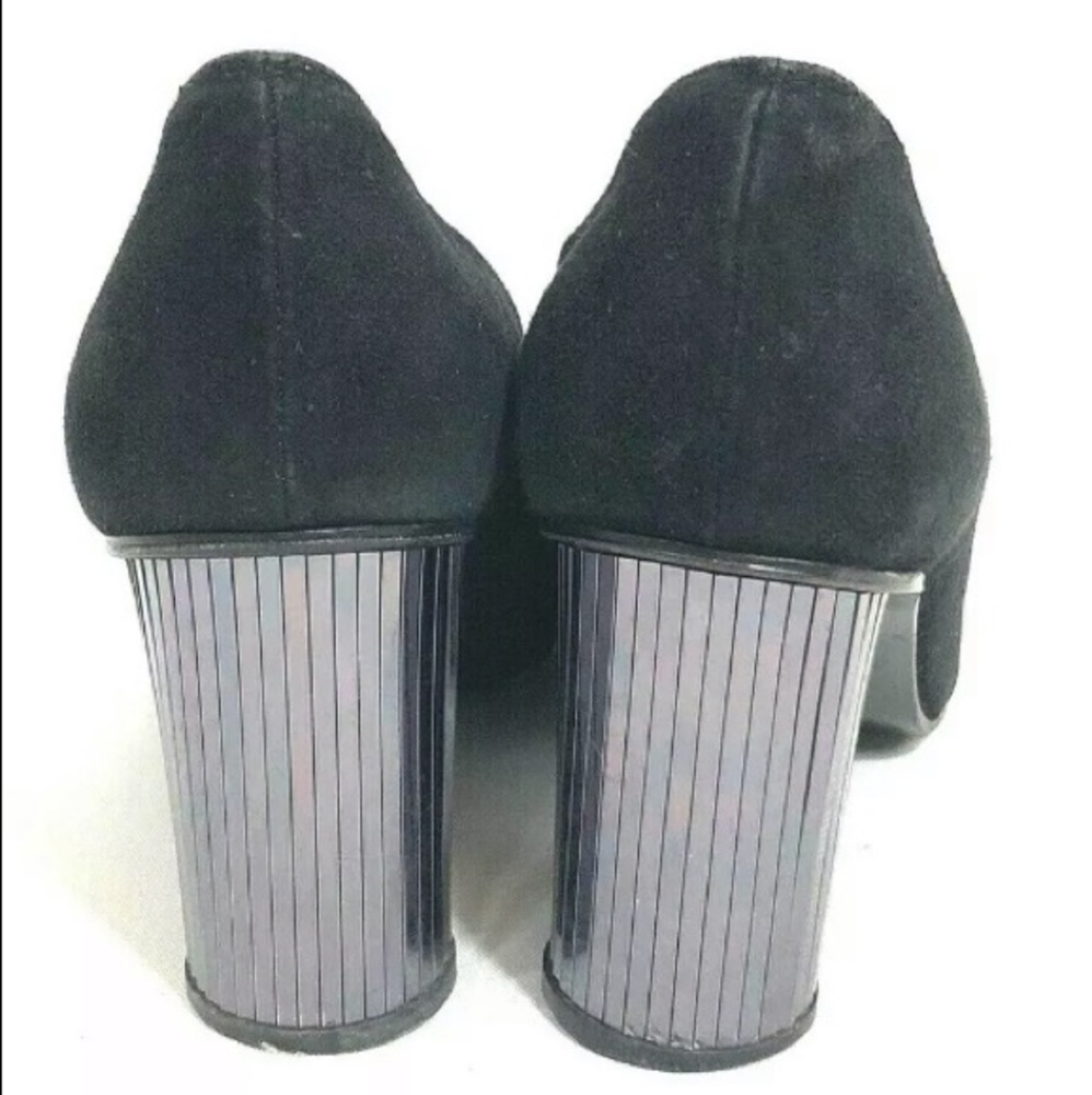 Stuart Weitzman Black Suede Pump Split Mirror Heel - image 2